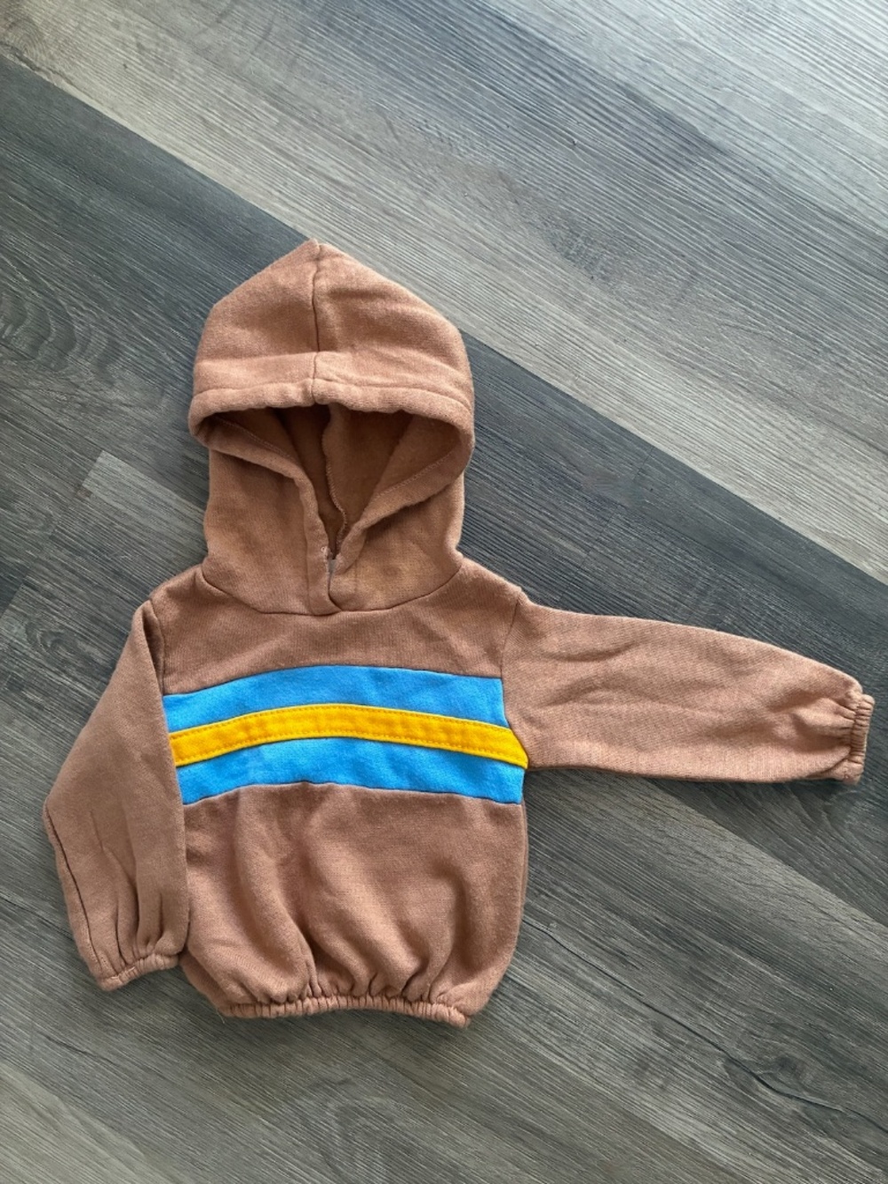 1970s Striped Hoodie Toddler Sz 18 Months NO DRAWSTRING
